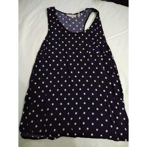 Kenar Tank Blouse Size S in Navy with Dots